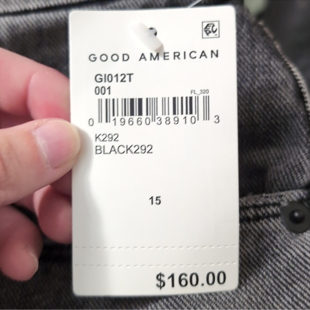 Good American Dark Gray Straight Leg Jeans - Picture 3 of 3